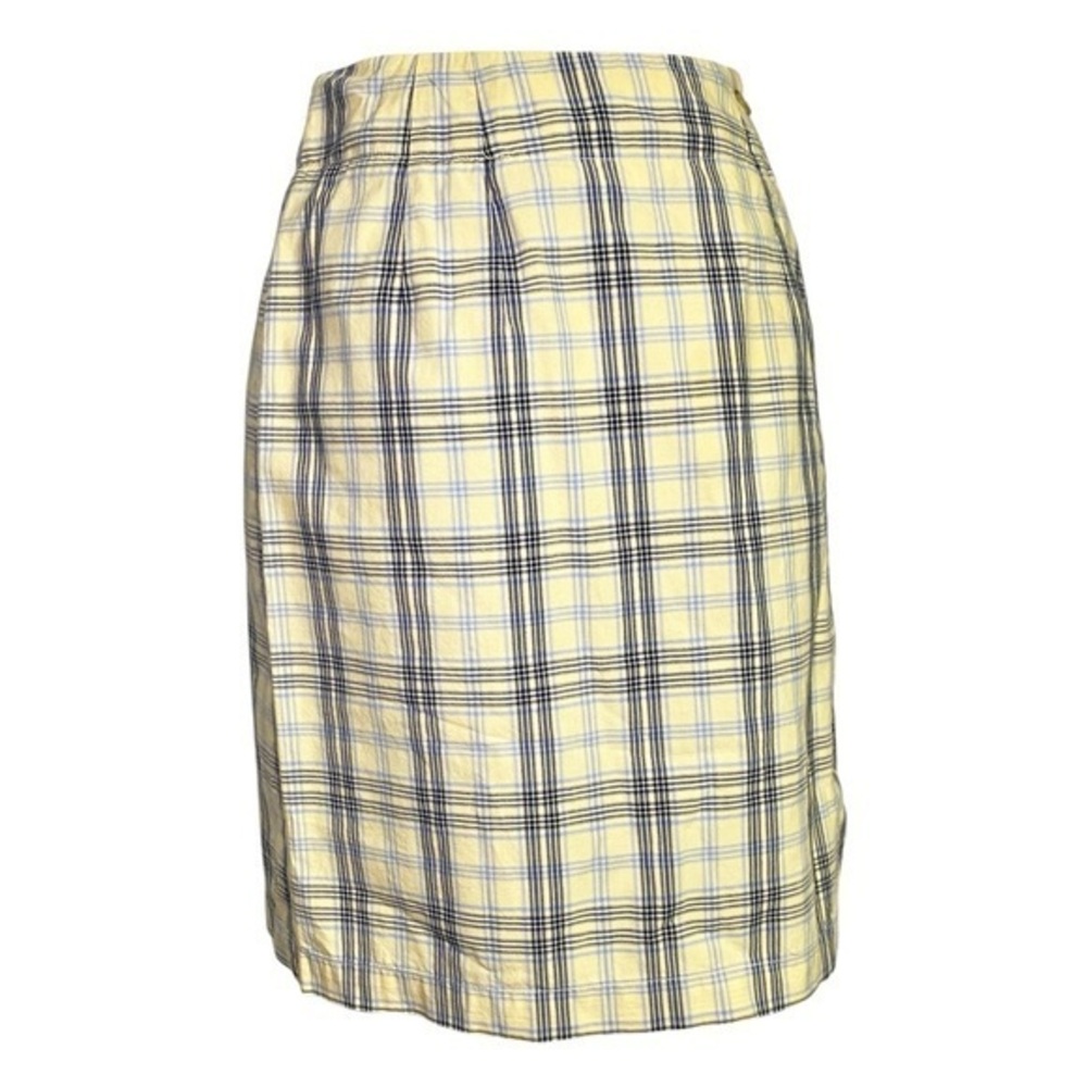 Charter Club Yellow and Black Plaid Pencil Wrap Skirt